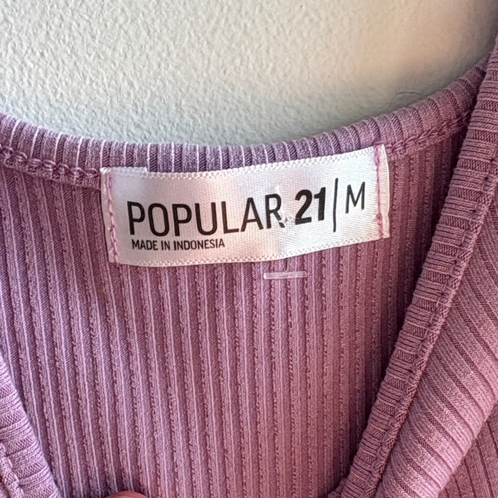 Lilac Ribbed Mini Dress - Picture 3 of 4